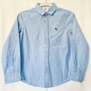 H&M Boys Cotton Button Down Shirt - Light Blue, Size 8